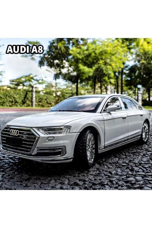 Audi A8 Araba Audi A8 Long Quattro 1:24 Diecast Metal Model Araba Koleksiyon Araba Sesli Işıklı