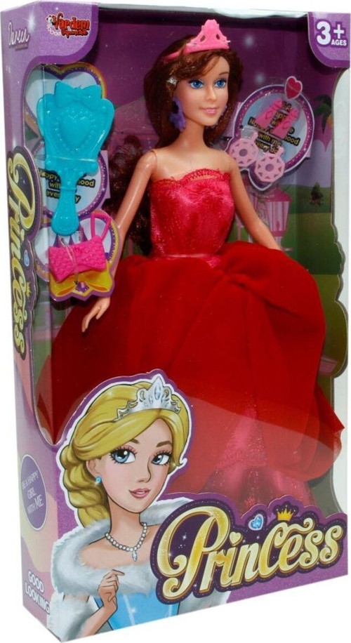 Prenses Bebek Oyuncak Bebek Kırmızı Elbiseli Bebek Aksesuarlı Prıncess Bebek