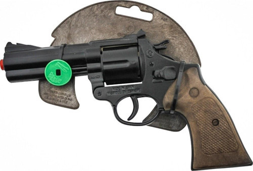 Polis Revolver 12' Li Siyah Oyuncak Metal Silah Kapsül Patlatan Revolver Tabanca
