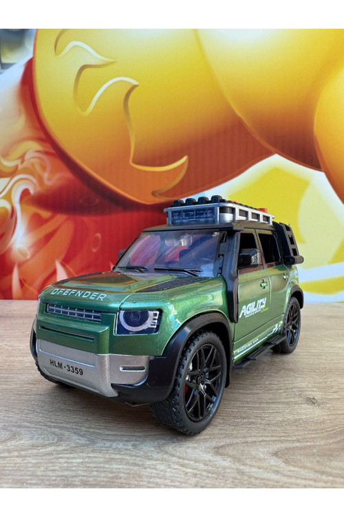 Land Rover Defender Arazi Aracı Işıklı Müzikli Lüks Jeep Defender Mdoel Araba Sürtmeli 17Cm