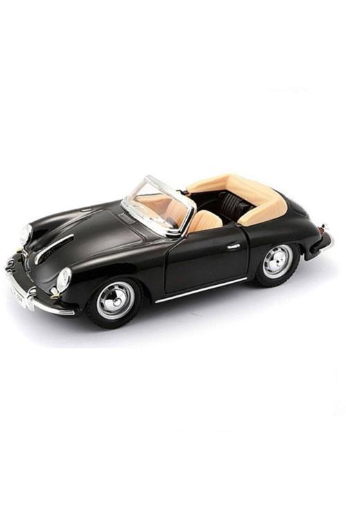 1:24 Burago 1961 Porsche 356 B Cabriolet 1961 Porsche 356B Cabriolet Siyah Araba Klasik Araba