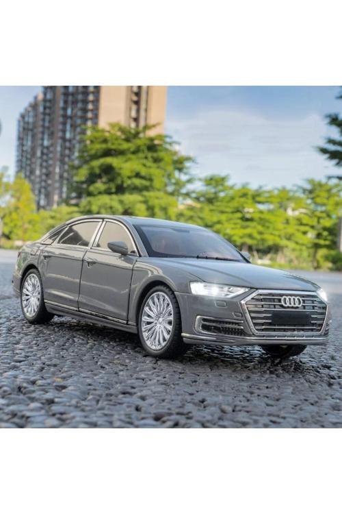 Audi A8 Araba Audi A8 Long Quattro 1:24 Diecast Metal Model Araba Koleksiyon Araba Sesli Işıklı