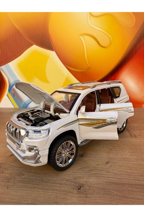 Toyota Land Cruıser Jip Diecast 1:24 Araba Kapılar Bagaj Kaput Açılır Sesli Işıklı Süspansiyonlu