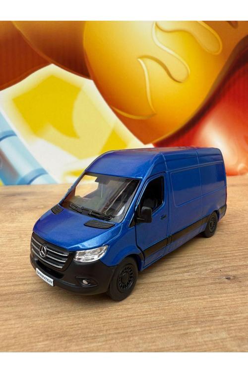 Mercedes Sprinter Çek Bırak Diecast Model Araba Mercedes-Benz Sprinter Lacivert Kapalı Kasa Araba