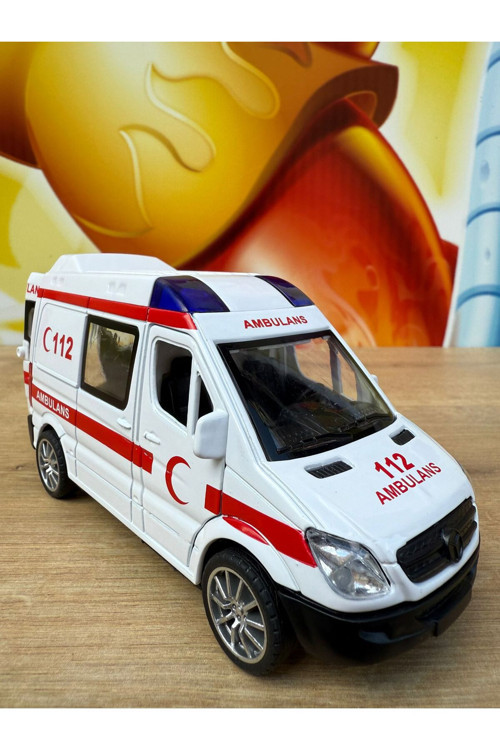 Oyuncak Ambulans Sesli Işıklı Büyük Ön Kapı Ve Arka Kapısı Açılır Oyuncak Ambulans Araba 1:32