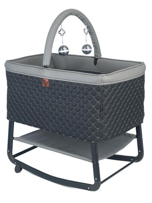 Harmony Deri Kumaşlı Mini Anne Yanı Beşik - Gri Standart