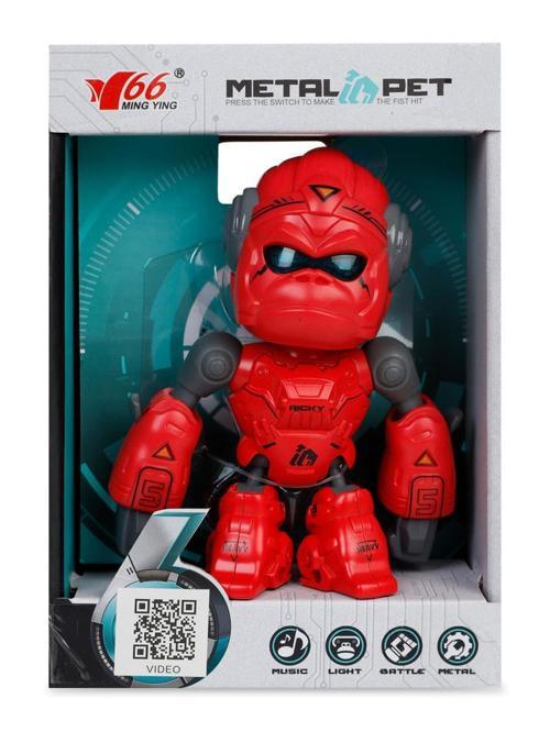 Işıklı ve Sesli Robot Goril - Kırmızı Standart