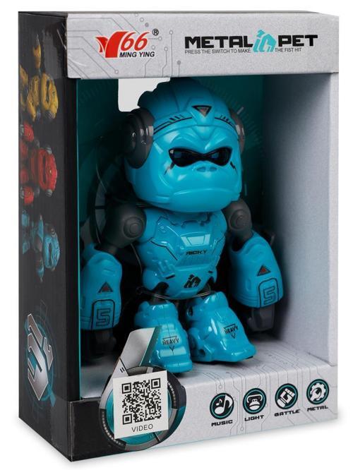 Işıklı ve Sesli Robot Goril - Mavi Standart