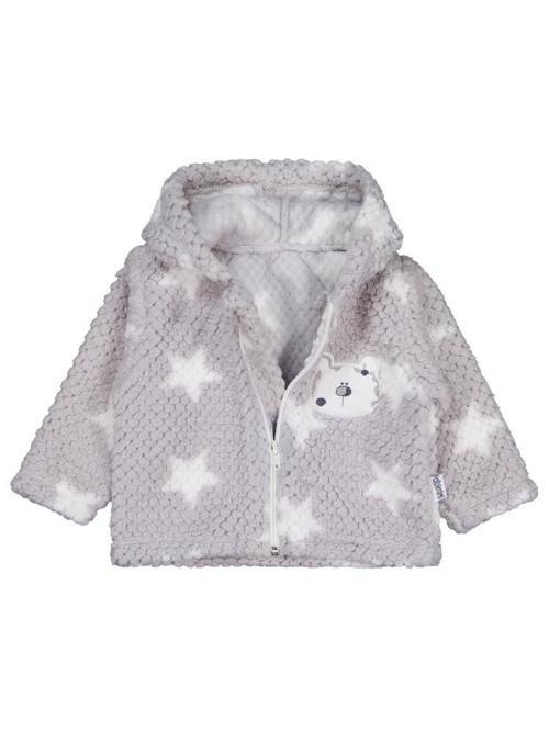 Ayı Nakışlı Kapşonlu Mont 1-9 Ay Hırka - Gri 1-3 Ay