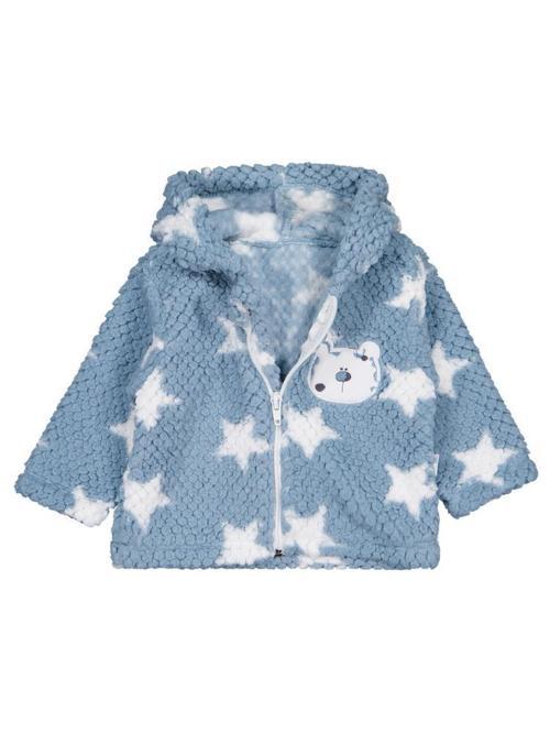 Ayı Nakışlı Kapşonlu Mont 1-9 Ay Hırka - Mavi 3-6 Ay