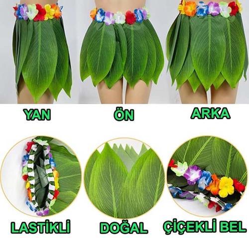 BFS   Tropikal Esintili Hawaii Yapraklı Parti Eteği Çocuk Boy