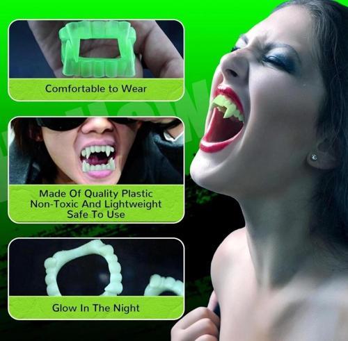 BFS Karanlıkta Parlayan Fosforlu Çift Damak Takma Vampir Dişi