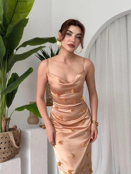 MDB Dora Çiçek Detaylı Elbise