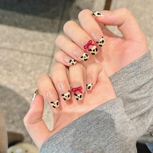 10'lu Ten Orta Balerin TT1130 Tekrar Kullanılabilir El Yapımı Protez Takma Tırnak Ten Rengi-XS