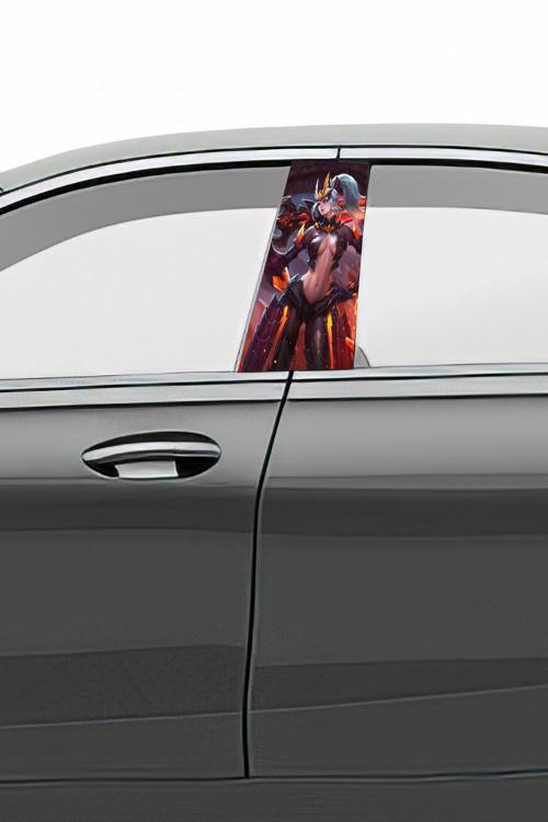 Araç Kapı Direk Kaplama Folyosu Desenli  Sağ Sol Takım 2 Adet  22x50 cm