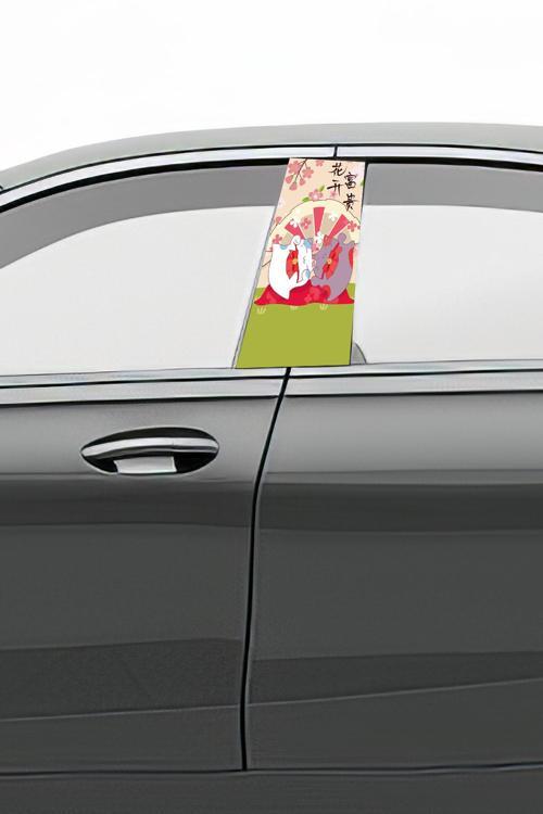 Araç Kapı Direk Kaplama Folyosu Desenli (Sağ Sol Takım) (2 Adet) - 22x50 Cm