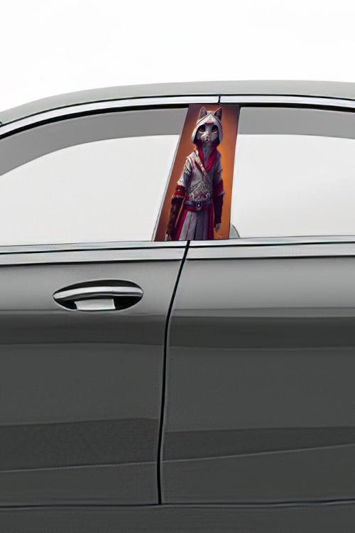 Araç Kapı Direk Kaplama Folyosu Desenli (Sağ Sol Takım) (2 Adet) - 22x50 Cm