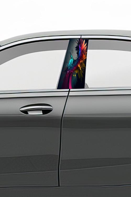 Araç Kapı Direk Kaplama Folyosu Desenli (Sağ Sol Takım) (2 Adet) - 22x50 Cm