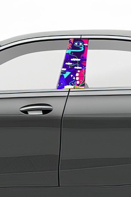 Araç Kapı Direk Kaplama Folyosu Desenli (Sağ Sol Takım) (2 Adet) - 22x50 Cm