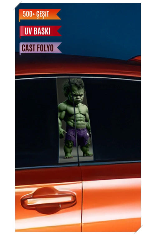 Araç Kapı Direk Kaplama Folyosu Hulk Desenli (Sağ Sol Takım) (2 Adet) - 22x50 Cm