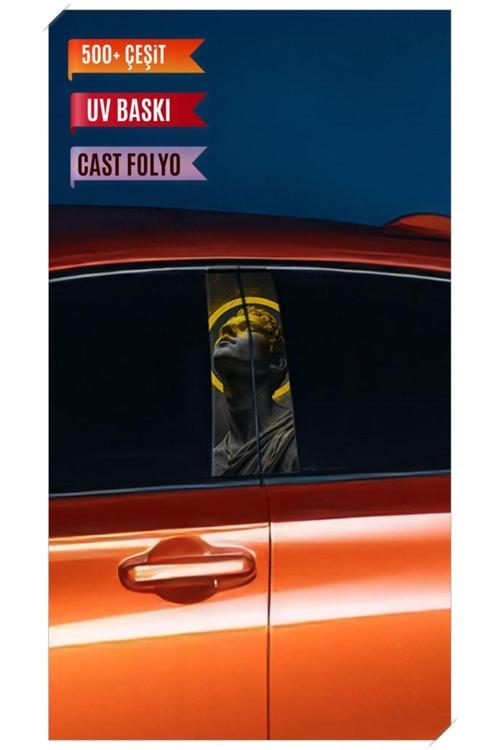 Araç Kapı Direk Kaplama Folyosu Desenli (Sağ Sol Takım) (2 Adet) - 22x50 Cm