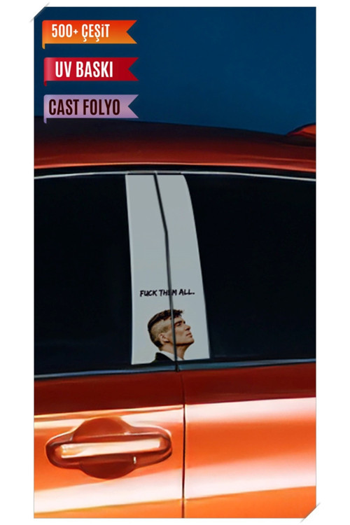 Araç Kapı Direk Kaplama Folyosu Thomas Shelby Desenli (Sağ Sol Takım) (2 Adet) - 22x50 Cm