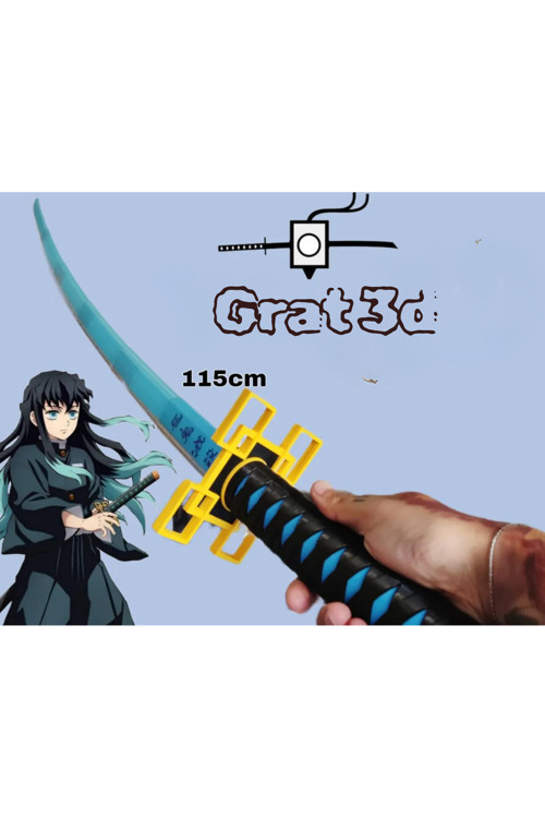 Muichiro Tokito Katana 115 Cm | Demon Slayer | Açılabilir Katana | Dayanıklı Plastik | Oyuncak