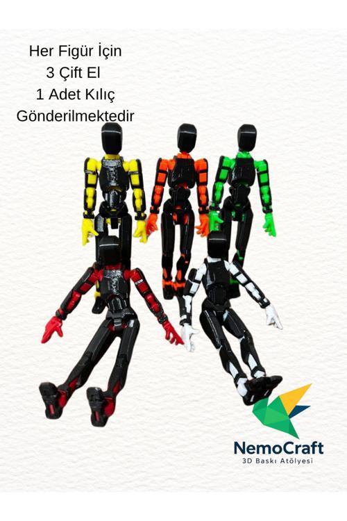 Lucky 13 Oynar Eklemli Robot Figür Dumy Oyuncak - 5'Li Set - 5 Adet Özel Renk Figür