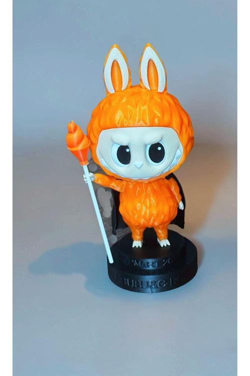 Standlı Dönen Gözlü Labubu Bebek Figürü 16 Cm