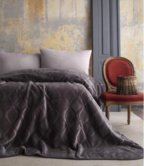 AP Embos Çift Kişilik Antrasit Mercy Battaniye