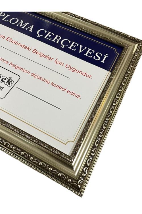 Diploma Çerçevesi Gümüş Renk - Hakiki Camlı Ürün - 25X35,2 Ebatında