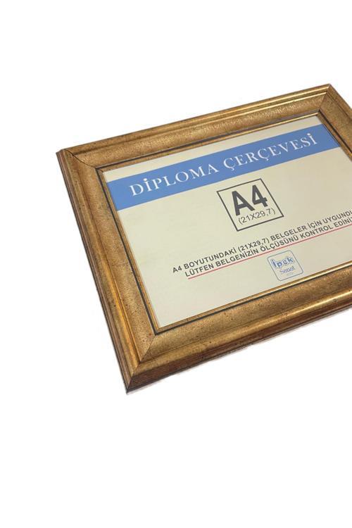A4 Çerçeve Hakiki Camlı - Diploma Ve Sertifika Çerçevesi - 21X30 Boyutu (A4) İçin