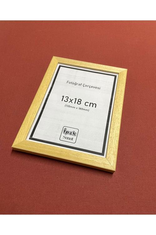 13X18 Ahşap Fotoğraf Çerçevesi, Doğal/Naturel Renkli İthal Ayous Ağaç, Camlı Ürün