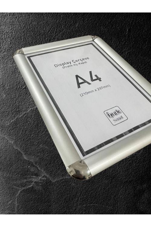 A4 Ebatında (5'Li Avantajlı Paket) “Alüminyum” Pratik Aç Kapa Rondo Köşeli Çerçeve