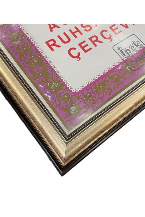 Antik Gümüş Renkli Avukatlık Ruhsatname Çerçevesi - Hakiki Camlı Ruhsat Çerçevesi - 33X48