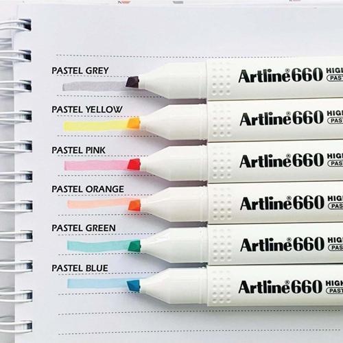 660 Pastel Seri 6'lı Fosforlu Kalem Seti-2