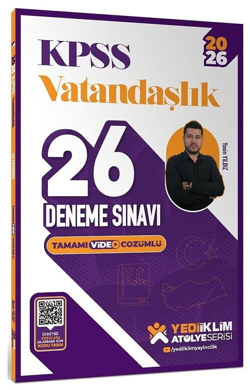 Yediiklim 2026 KPSS Vatandaşlık Atölye 26 Deneme Çözümlü - Yasin Yıldız Yediiklim Yayınları