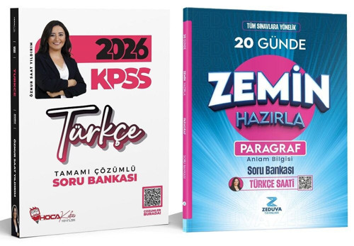 Hoca Kafası + Zeduva 2026 KPSS Türkçe + Paragraf 20 Günde Zemin Hazırla Soru Bankası 2 li Set - Öznur Saat Yıldırım Hoca