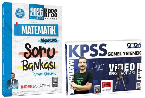 Yargı + İndeks 2026 KPSS Matematik Video Ders Notları + Soru Bankası 2 li Set - İlyas Güneş Yargı + İndeks Akademi Yayın