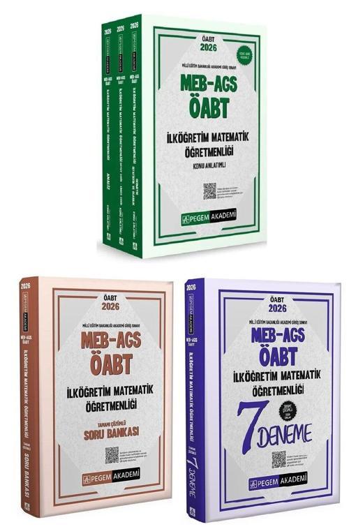 Pegem 2026 ÖABT MEB-AGS İlköğretim Matematik Öğretmenliği Konu Anlatımlı + Soru Bankası + 7 Deneme 3 lü Set Pegem Akadem