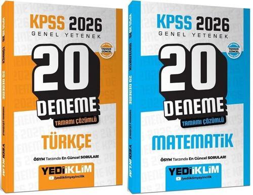 Yediiklim 2026 KPSS Türkçe + Matematik 20+20 Deneme 2 li Set Yediiklim Yayınları