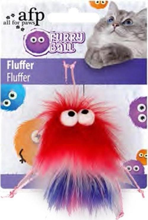 Furry Ball-Fluffer Catnipli- Kırmızı 15X8X3,5 Cm