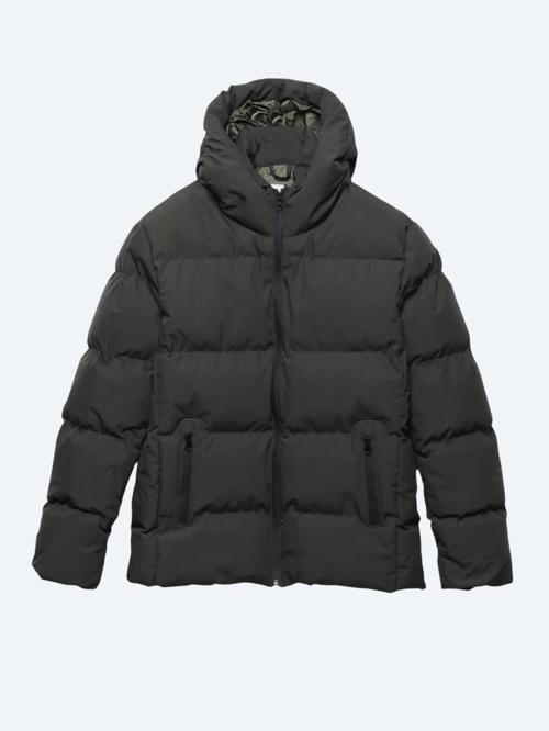 Haki Regular Fit Kapüşonlu Casual Dokuma Mont