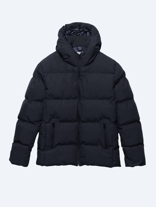 Lacivert Regular Fit Kapüşonlu Casual Dokuma Mont