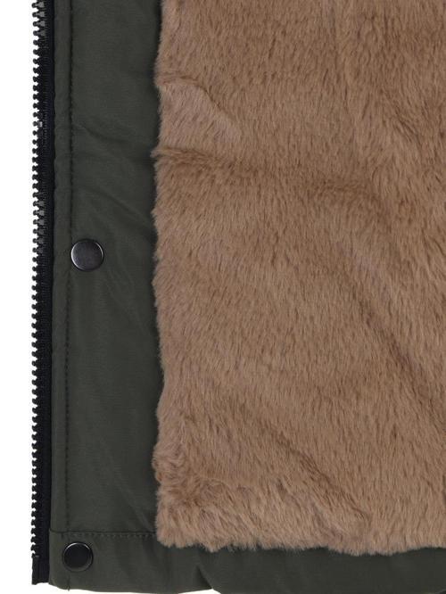 Kapşonu Kürklü 6-9 Yaş Mont - Haki 6-7 Yaş