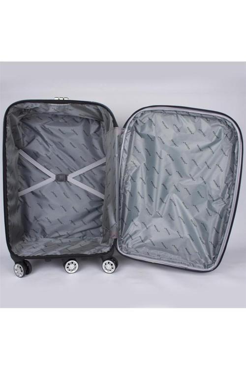 082-26 Havlu Kumaş Körüklü 5 Teker Orta Boy Valiz