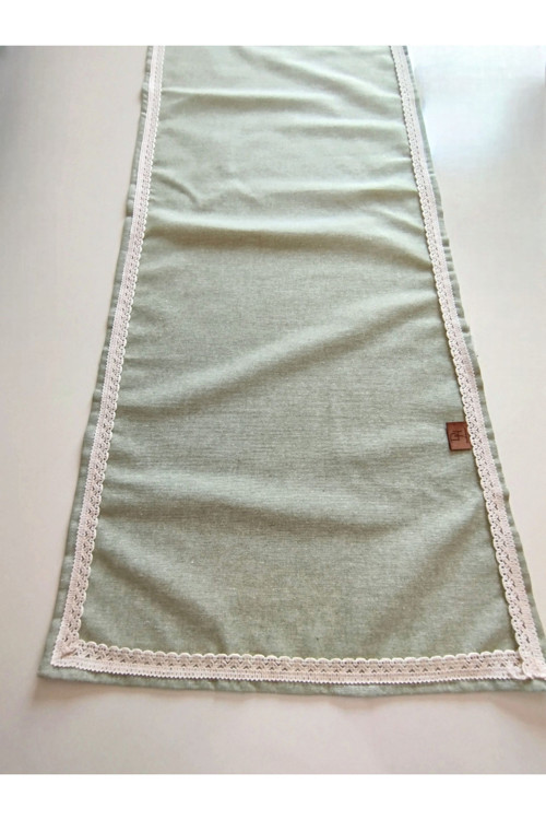 Naturel Organik Otantik Jüt Yumuşak %100 Pamuklu Keten Güpürlü Runner 45X115 Cm