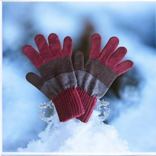 Garson beden Erkek Çocuk Eldiven Bordo - 8-12 yaş