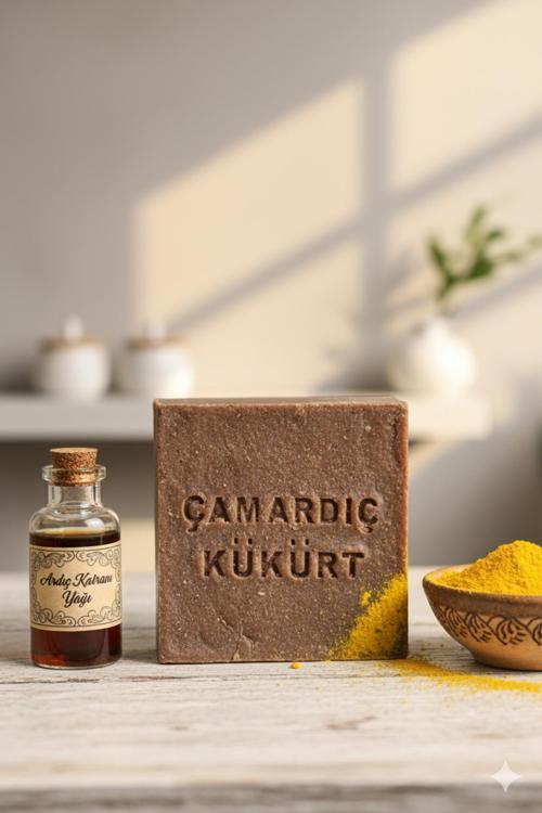 Doğal El Yapımı Çam Ardıç Katranı Kükürt Sabun