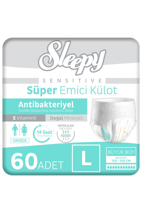 Sensitive Antibakteriyel Emici Külot Large 30x2 60 Adet